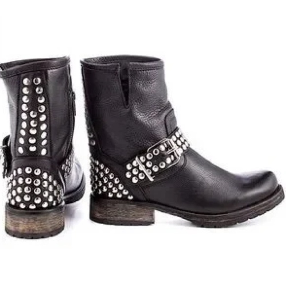 Steve Madden Genuine Leather Studded Frankie Motorcycle Boot